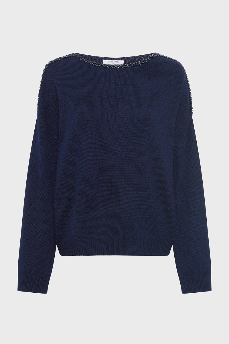 ESME - Свободный джемпер из 100% шерсти со стразами