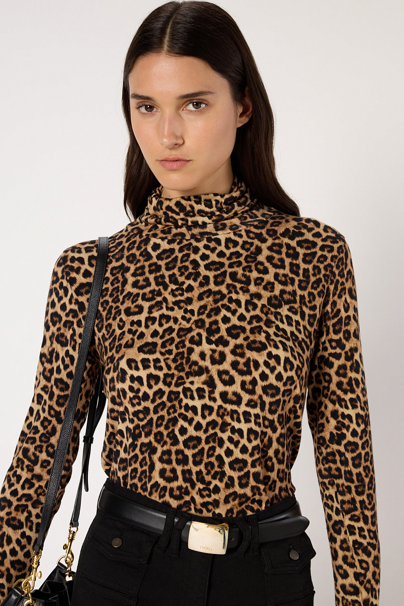 HELENE - Водолазка с леопардовым принтом