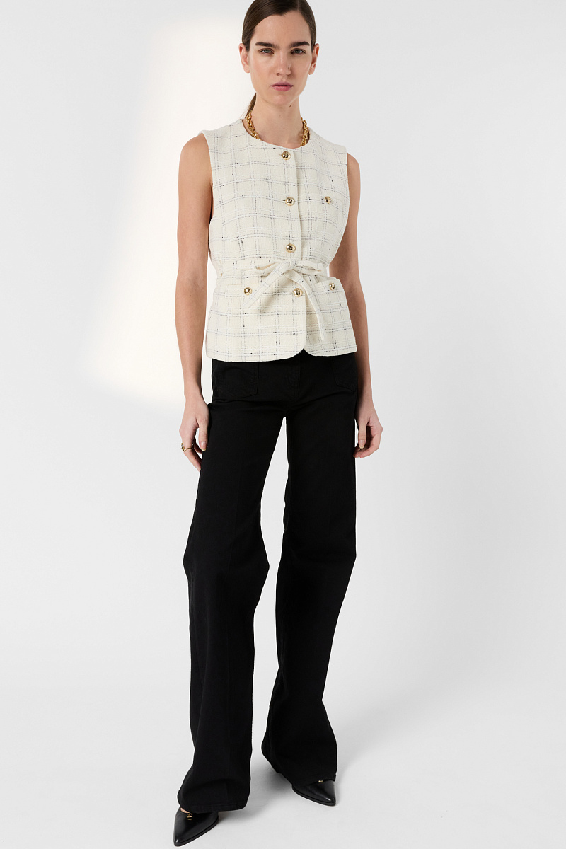 TILLIE - Белый жилет из твида в клетку