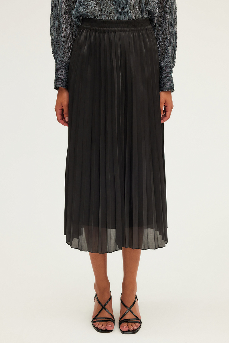 CELIA - Плиссированная юбка-миди из сатина