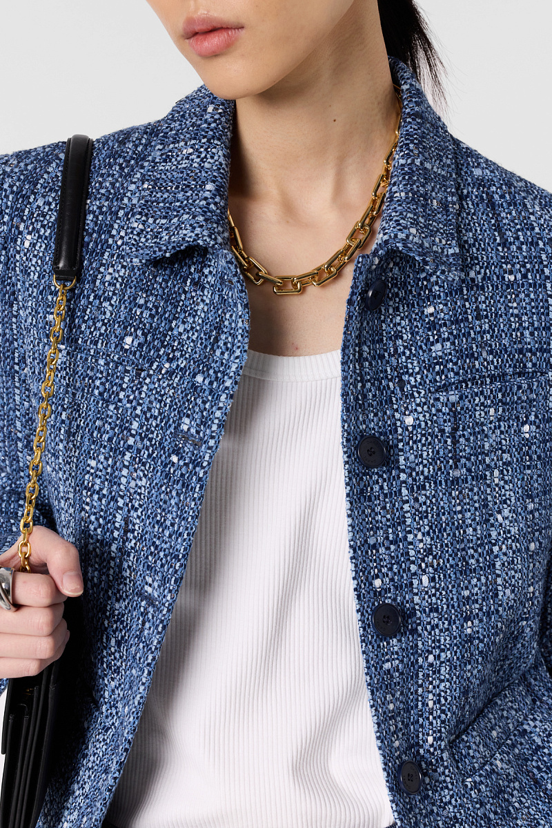 TAHLIA - Твидовый жакет с имитацией джинсовой ткани
