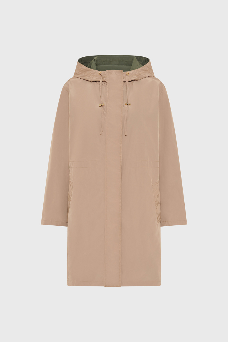 JANNIS - Длинная бежевая парка с капюшоном