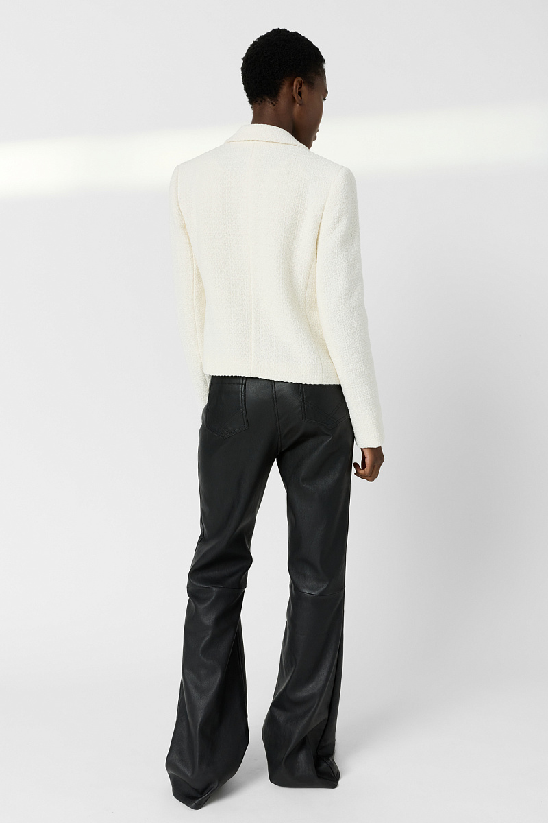 TAHITI - Белый жакет из твида с золотистыми пуговицами