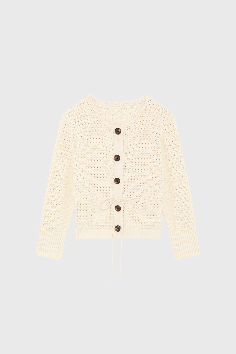 LILIANE - Белый вязаный кардиган