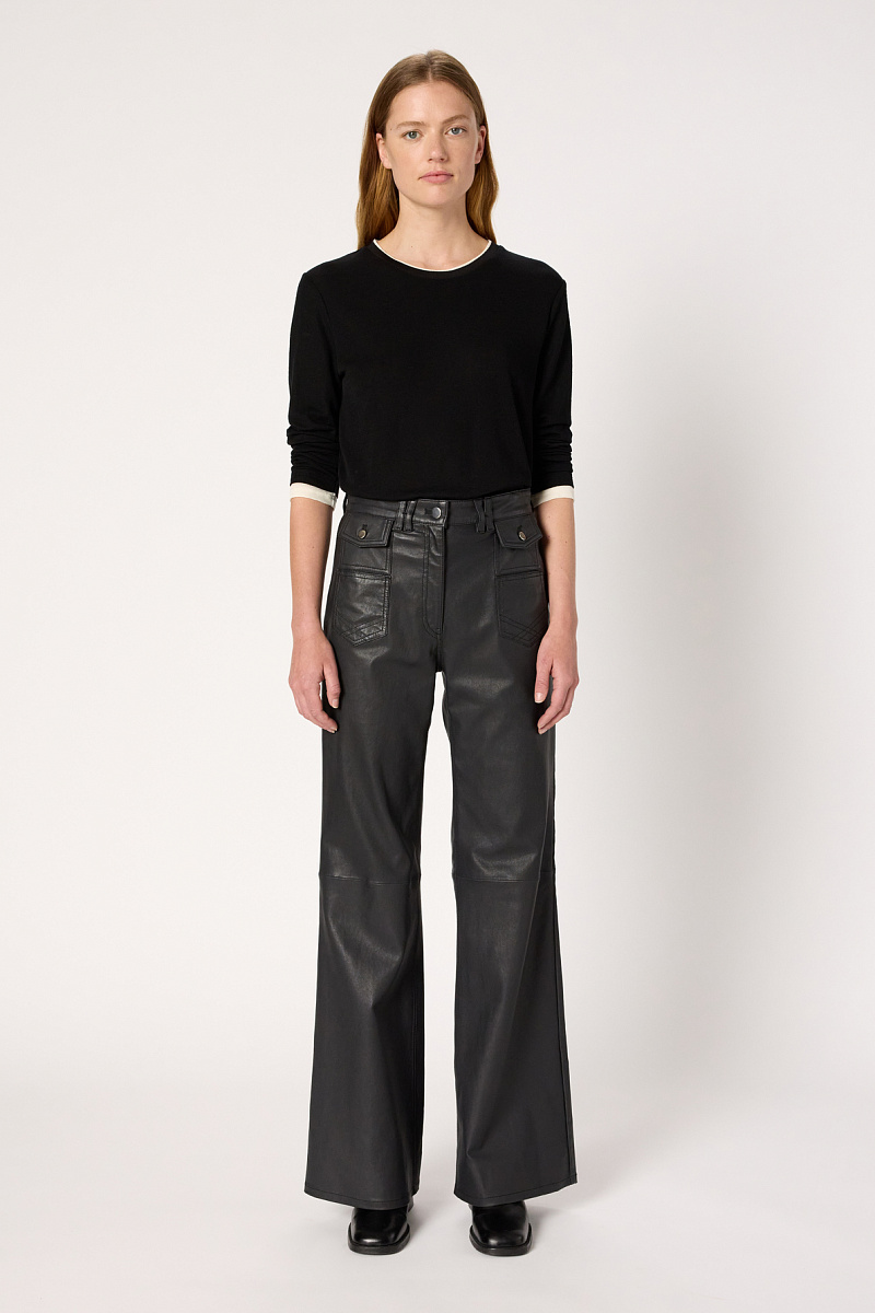 CYNTHIA - Кожаные брюки-клеш