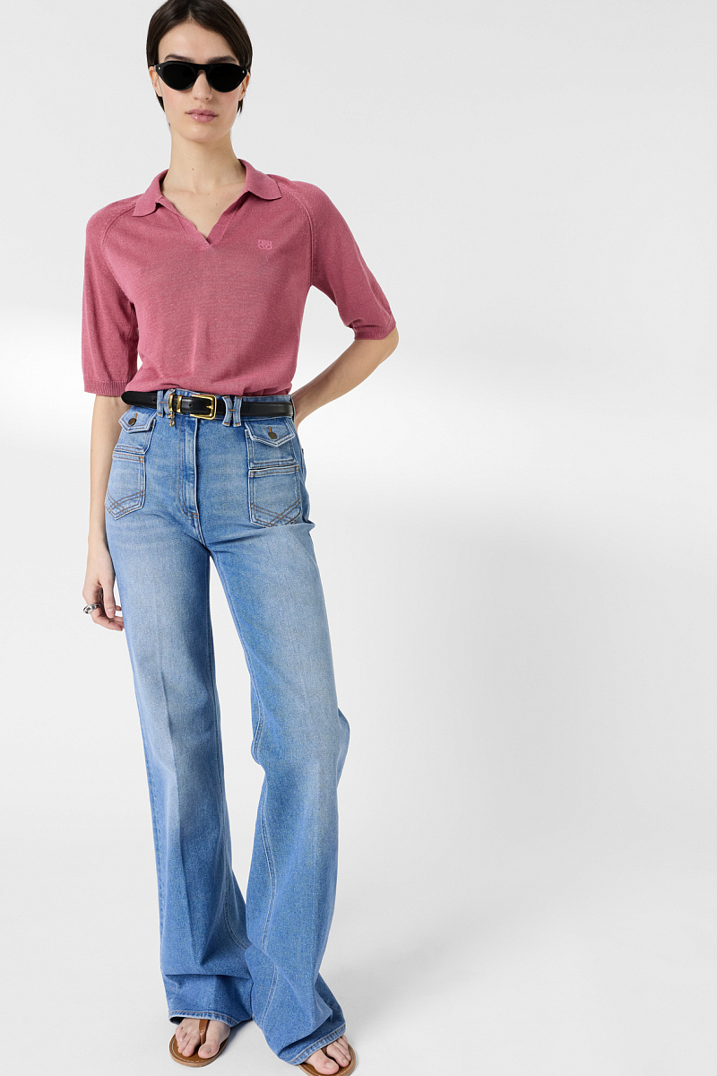 LOULA - Розовая рубашка-поло из трикотажа