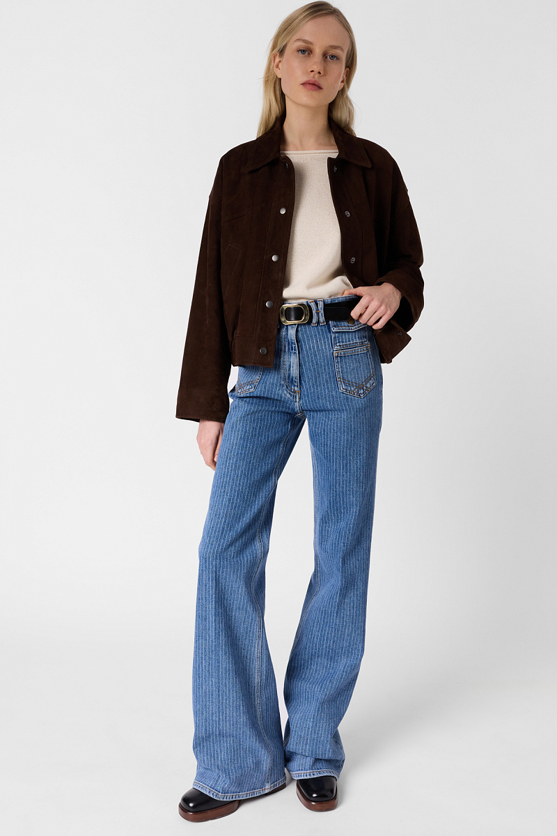 ANNA - Расклешенные джинсы в тонкую полоску