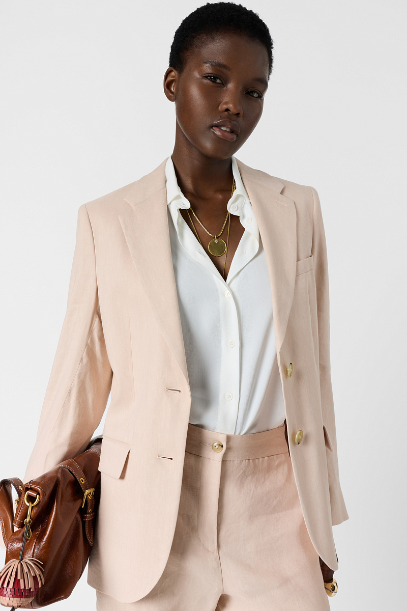 TAZIA - Жакет из смесового льна в пудрово-розовом оттенке