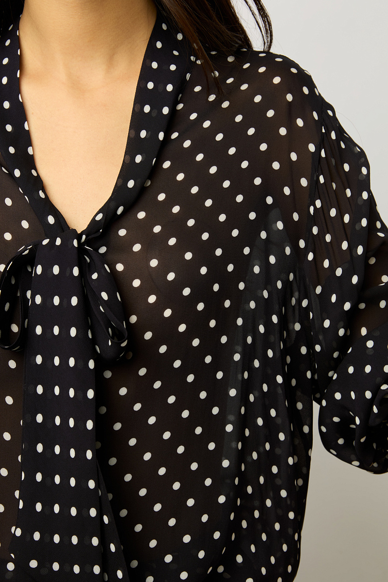 APOLLINE - Блуза с принтом в горошек из крепа