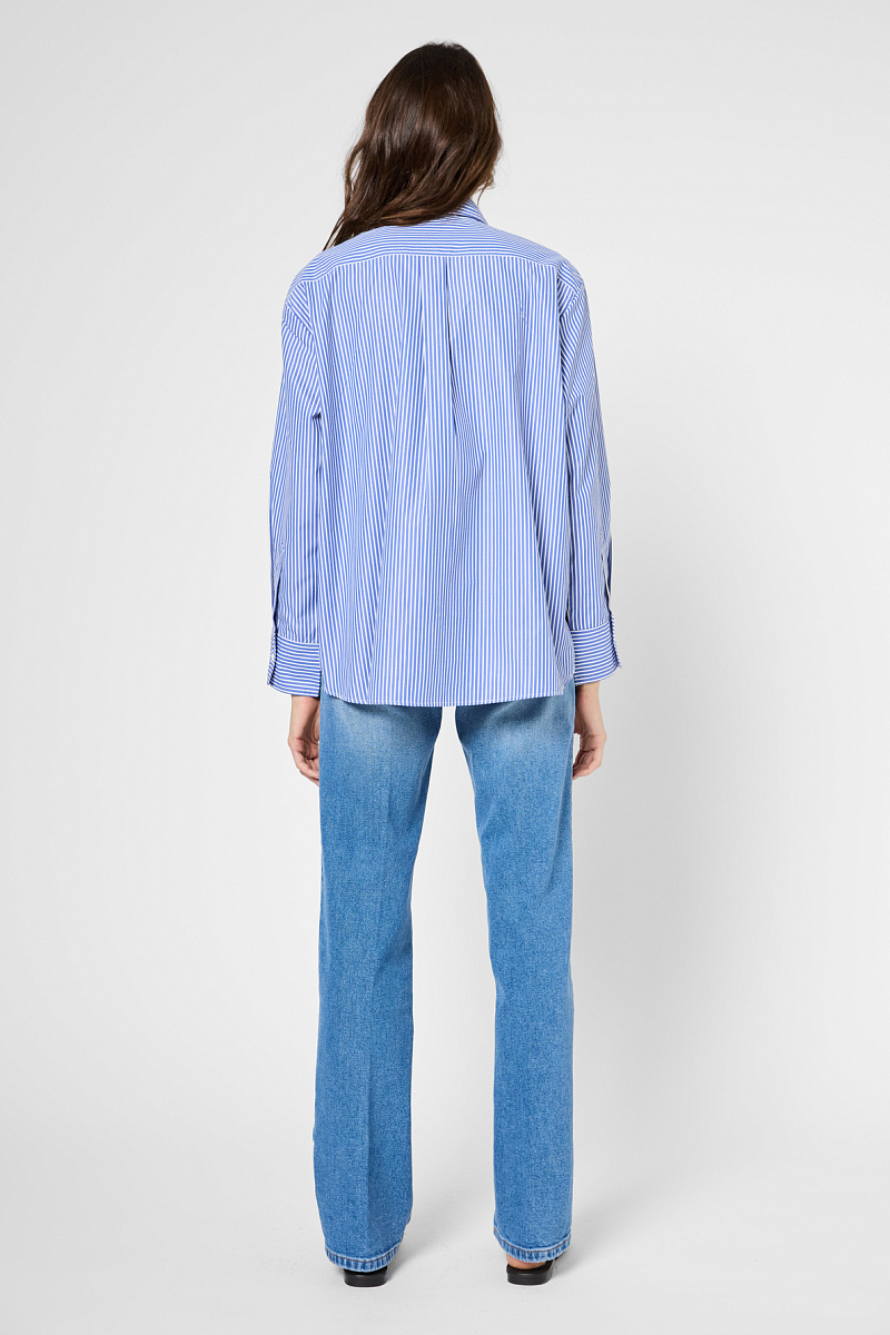 URIKA - Поплиновая рубашка в полоску с вышитым гербом