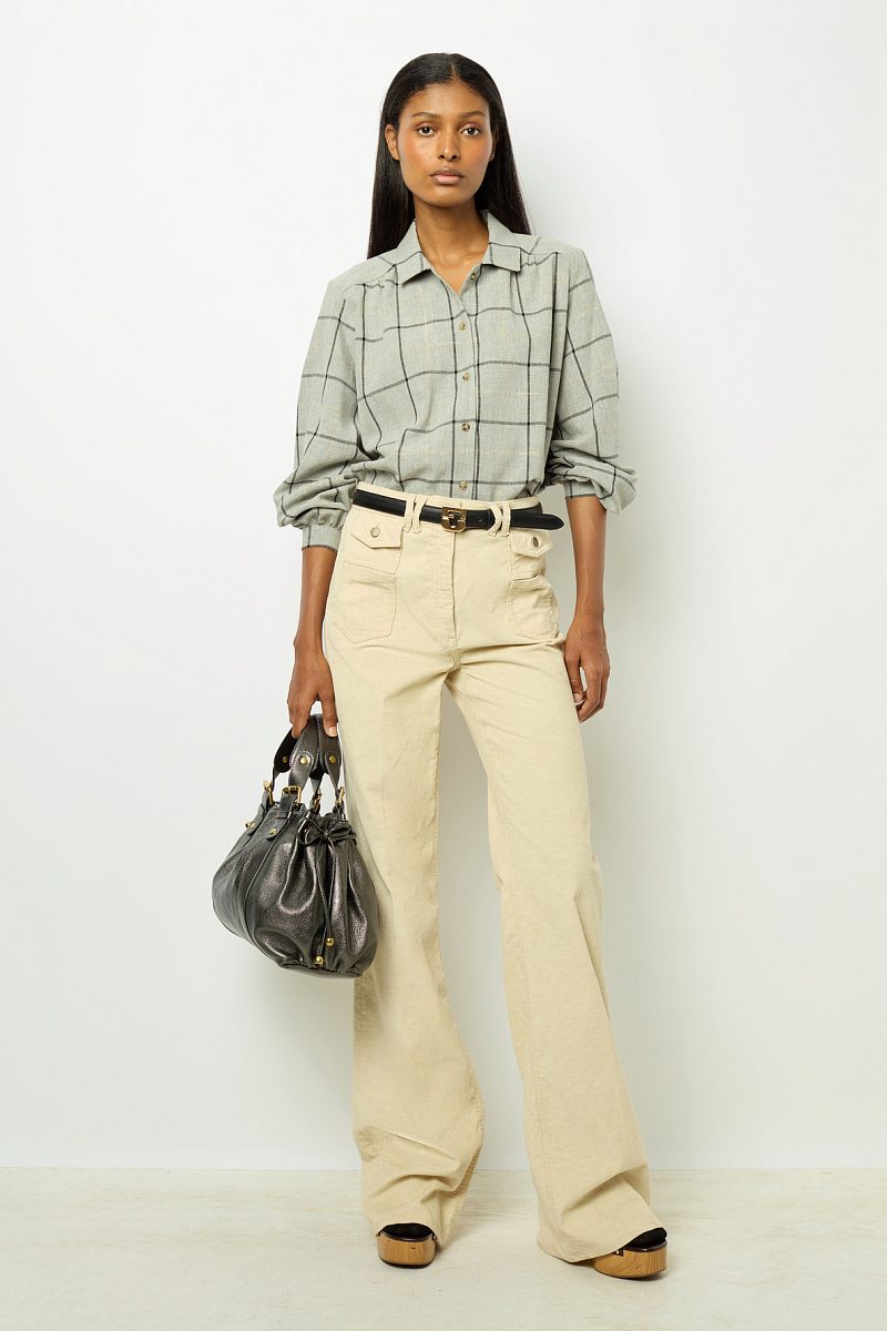 BELLE - Рубашка в клетку с люрексом