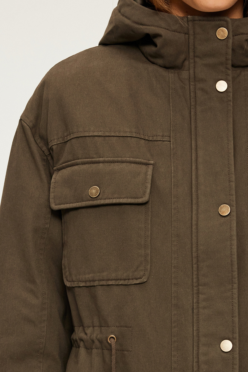 LISE - Парка с капюшоном в цвете хаки