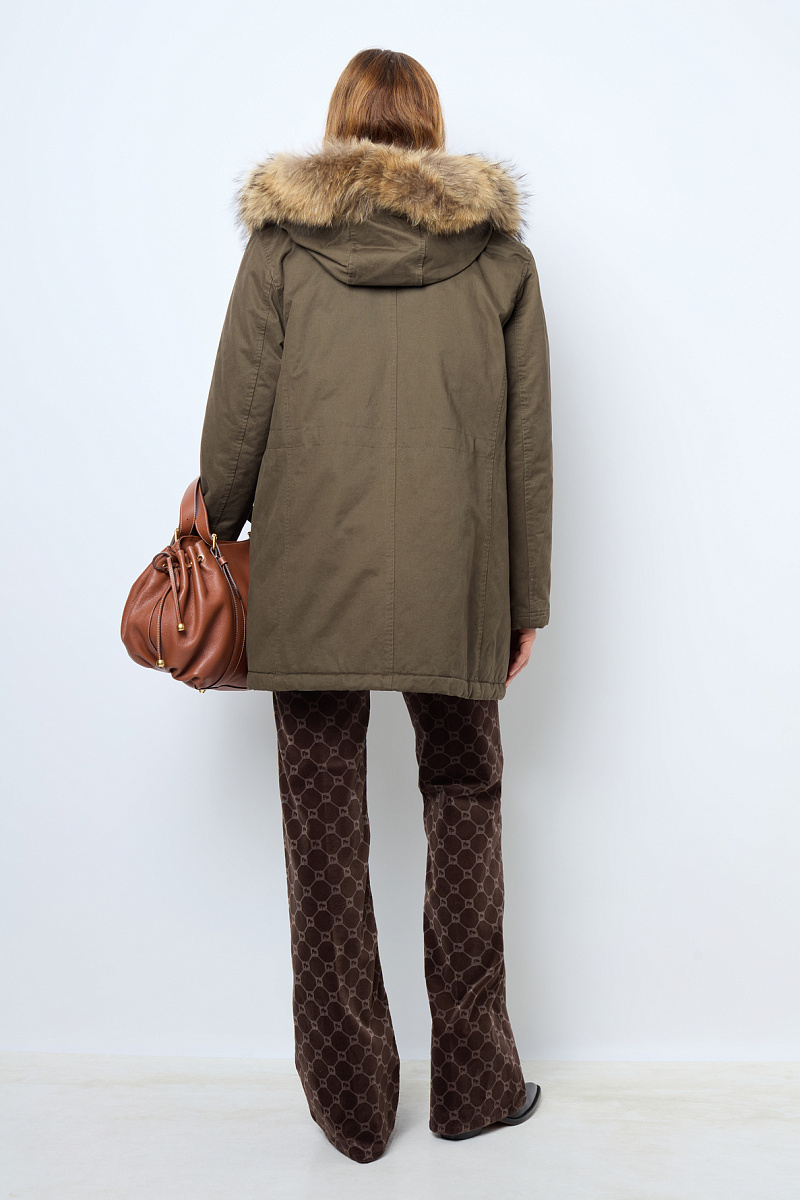 LOUCINE - Хлопковая парка средней длины с капюшоном