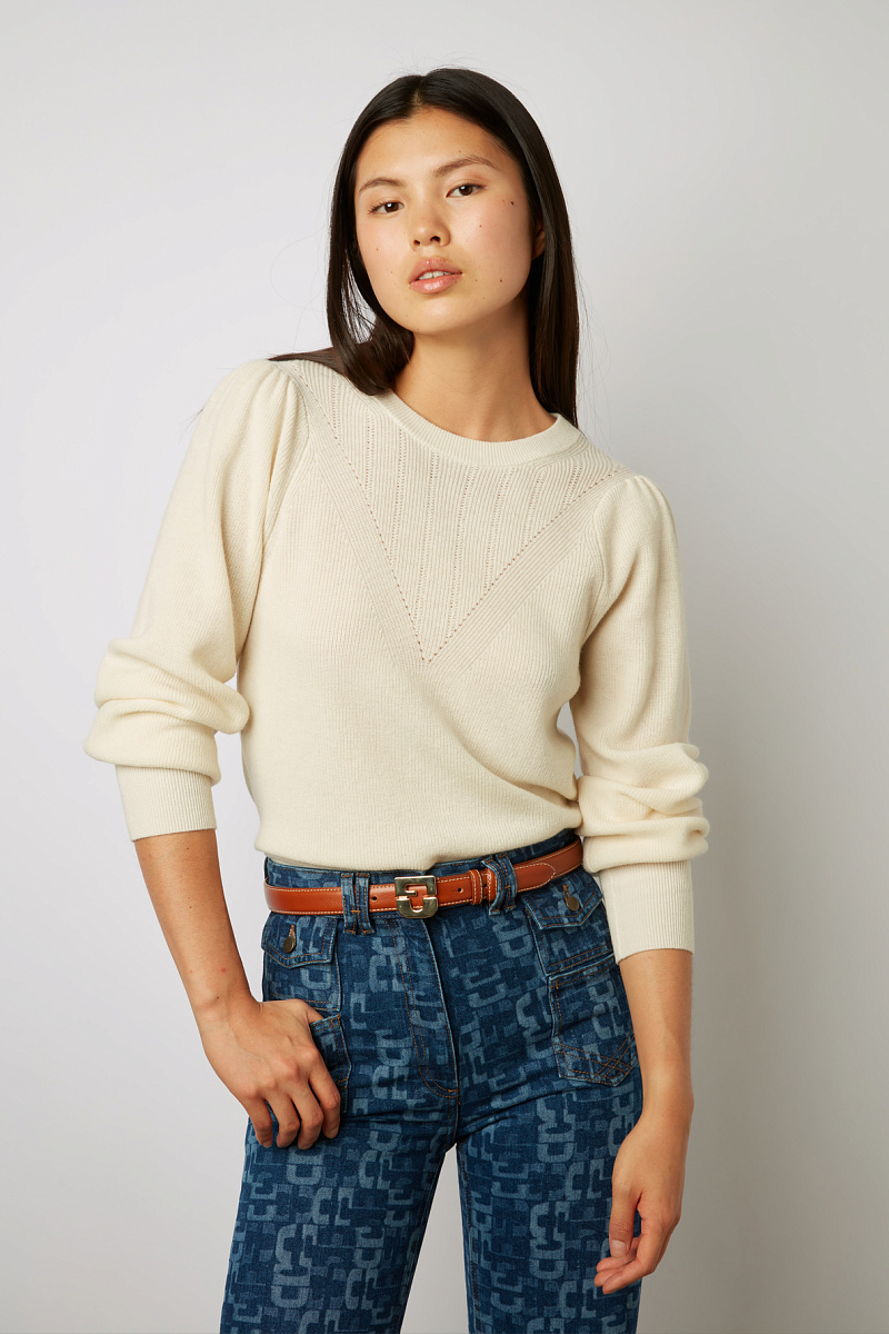 LEONORA - Шерстяной пуловер в рубчик