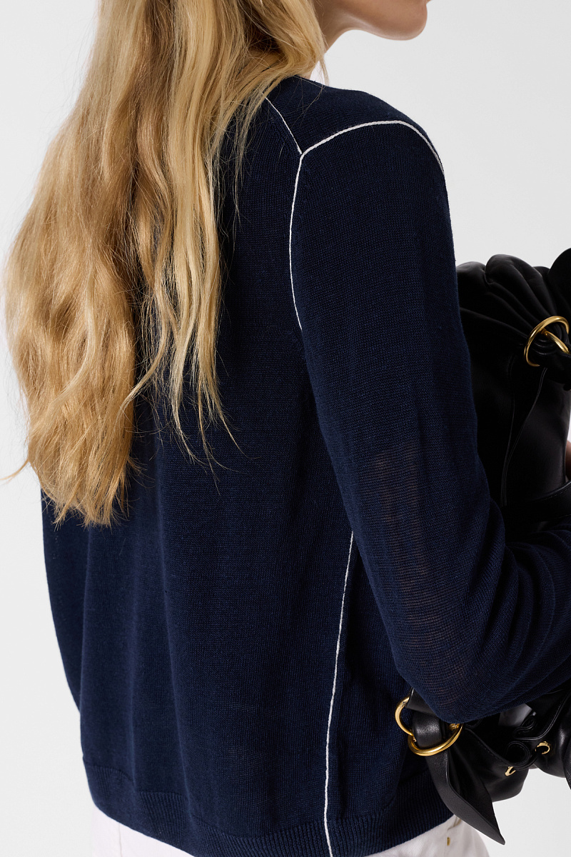 LORYS - Синий кардиган из смесового льна