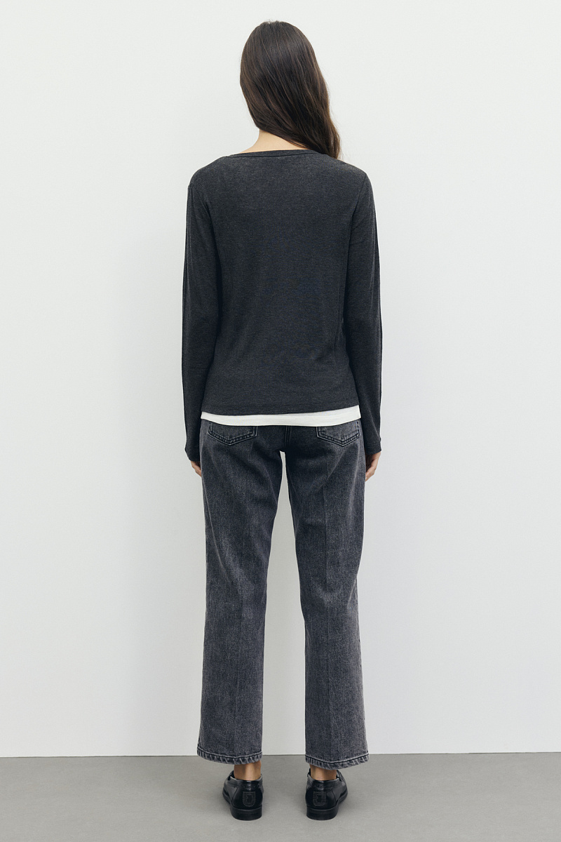 BECCA - Темно-серый лонгслив с эффектом многослойности