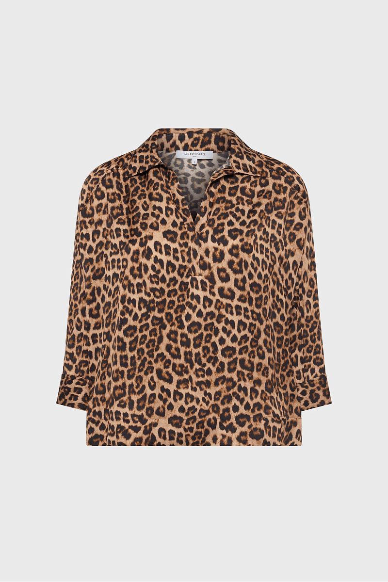 AUDE - Блуза из 100% вискозы с леопардовым принтом