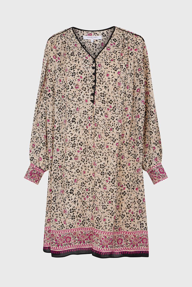 SALINE - Платье прямого кроя с принтом и V-образным вырезом