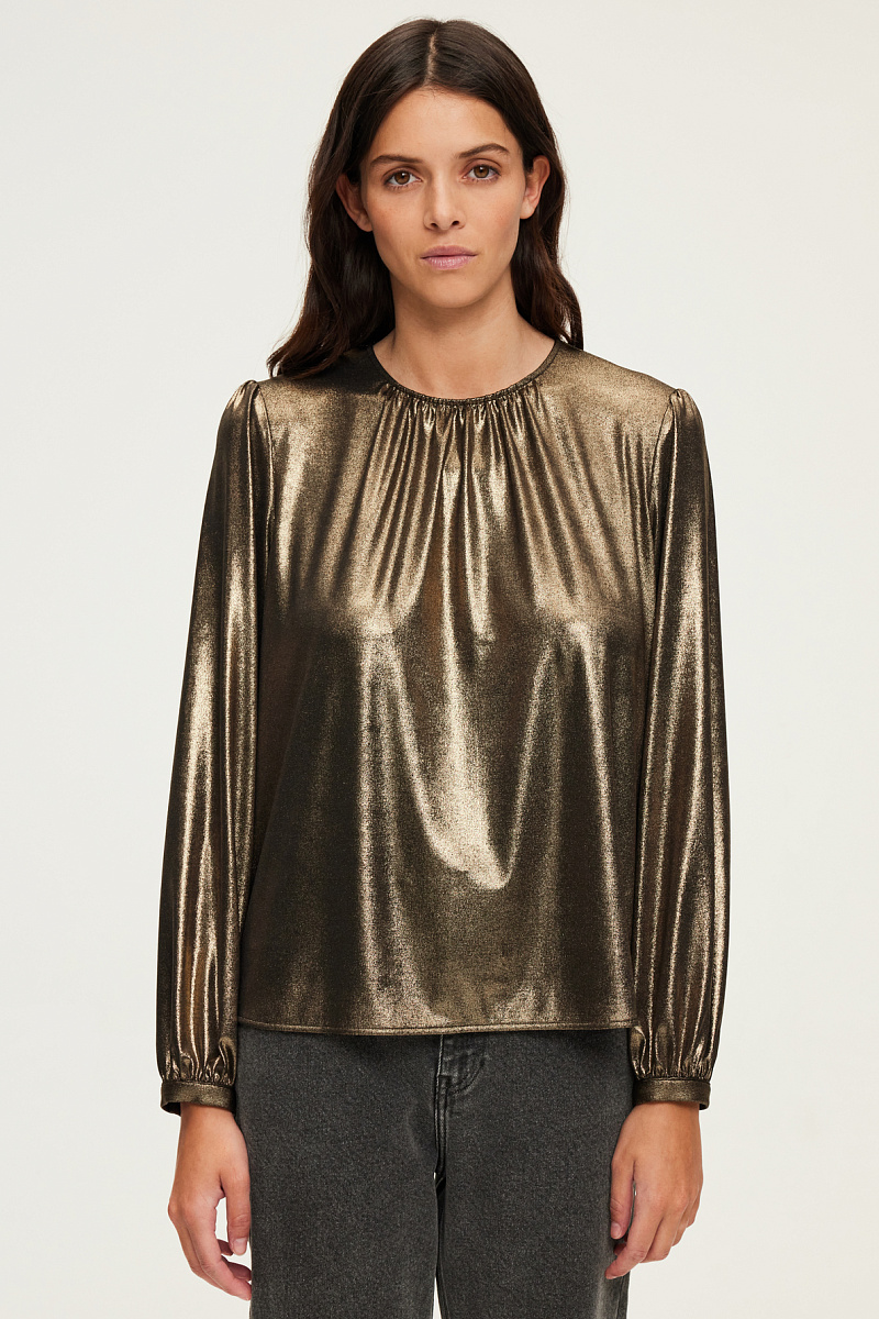 BELUMA — Мерцающая блуза из 100% хлопка с напылением