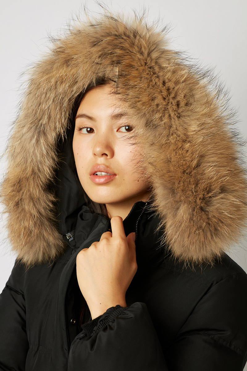 SWENN - Длинный пуховик с меховым воротником