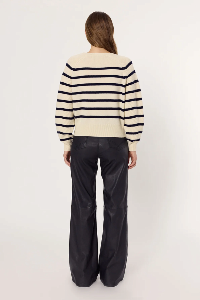 EDITH - Объемный свитер в полоску из 100% шерсти