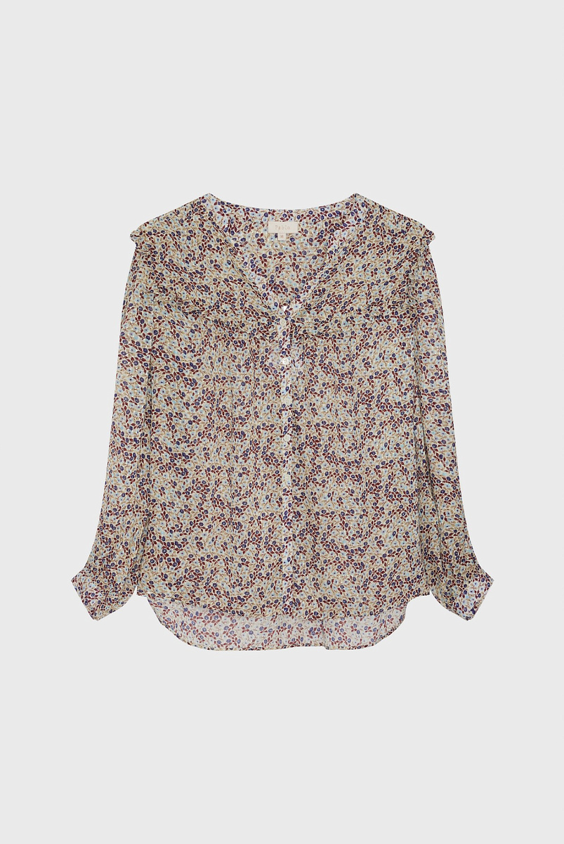 CYNTHIA - Блуза с цветочным принтом и рюшами