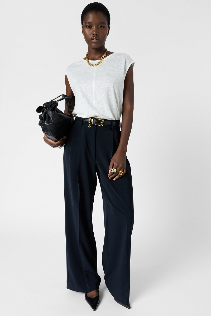 MICHELE - Белая льняная майка