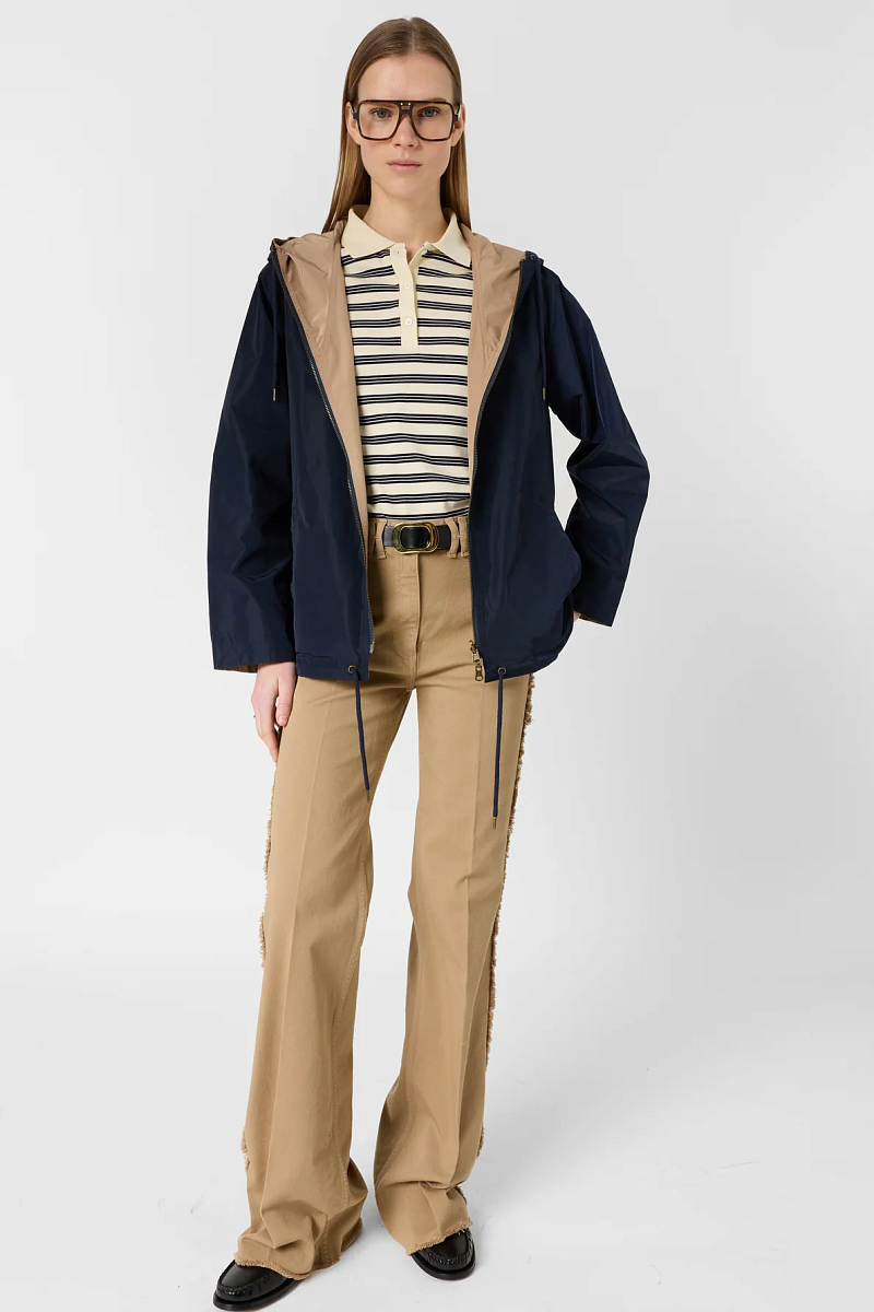 JORDANE - Бежевая укороченная двусторонняя парка с капюшоном