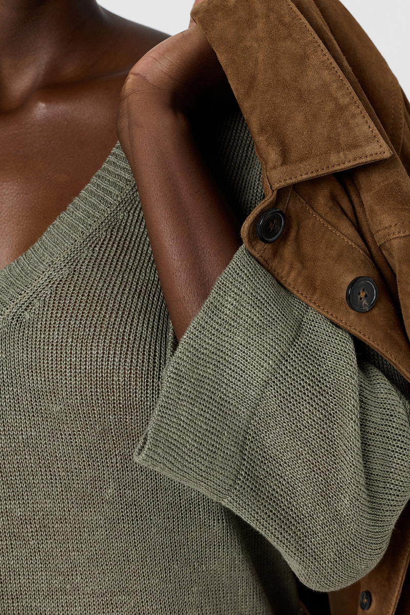 LYLOU - Пуловер из льна свободного кроя в цвете хаки