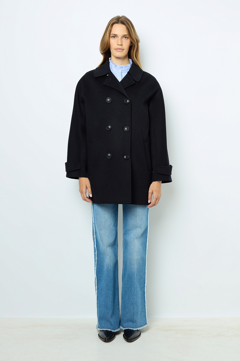 LAURYNN - Пальто в маскулинном стиле из двусторонней смесовой шерсти