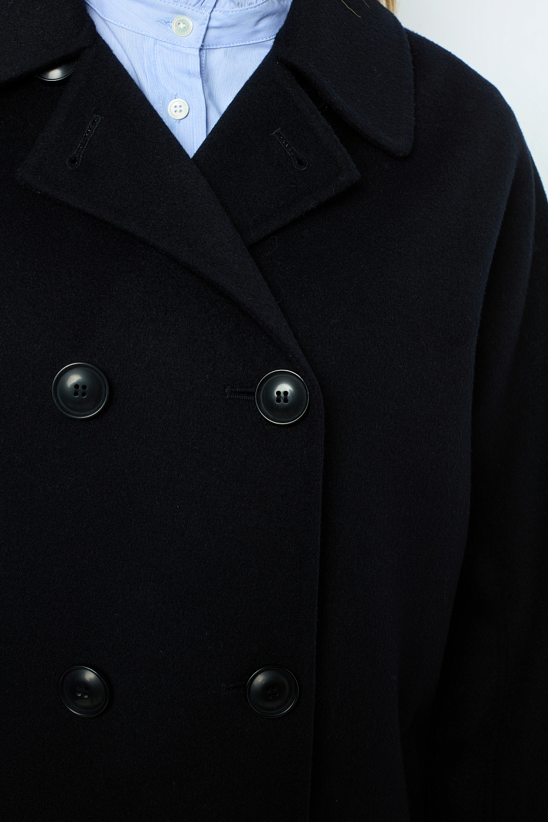 LAURYNN - Пальто в маскулинном стиле из двусторонней смесовой шерсти