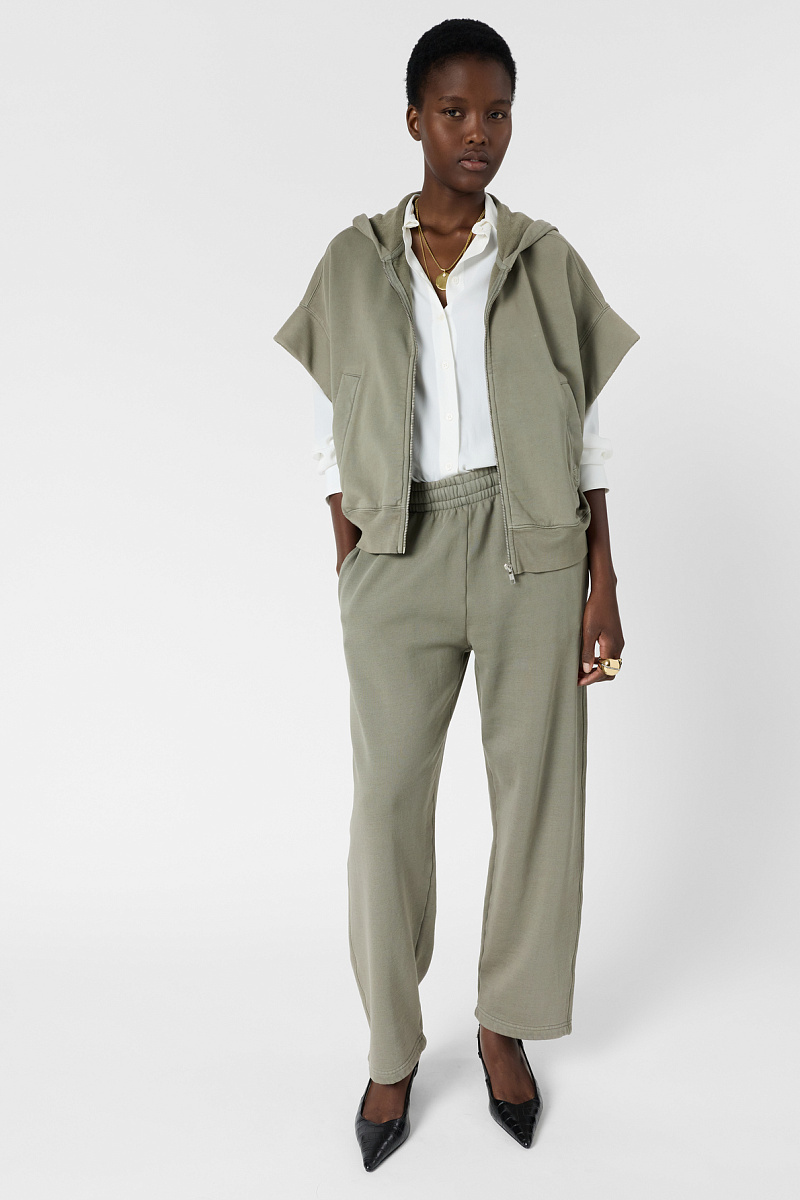 MILENE - Жилет-худи на молнии с капюшоном в цвете хаки