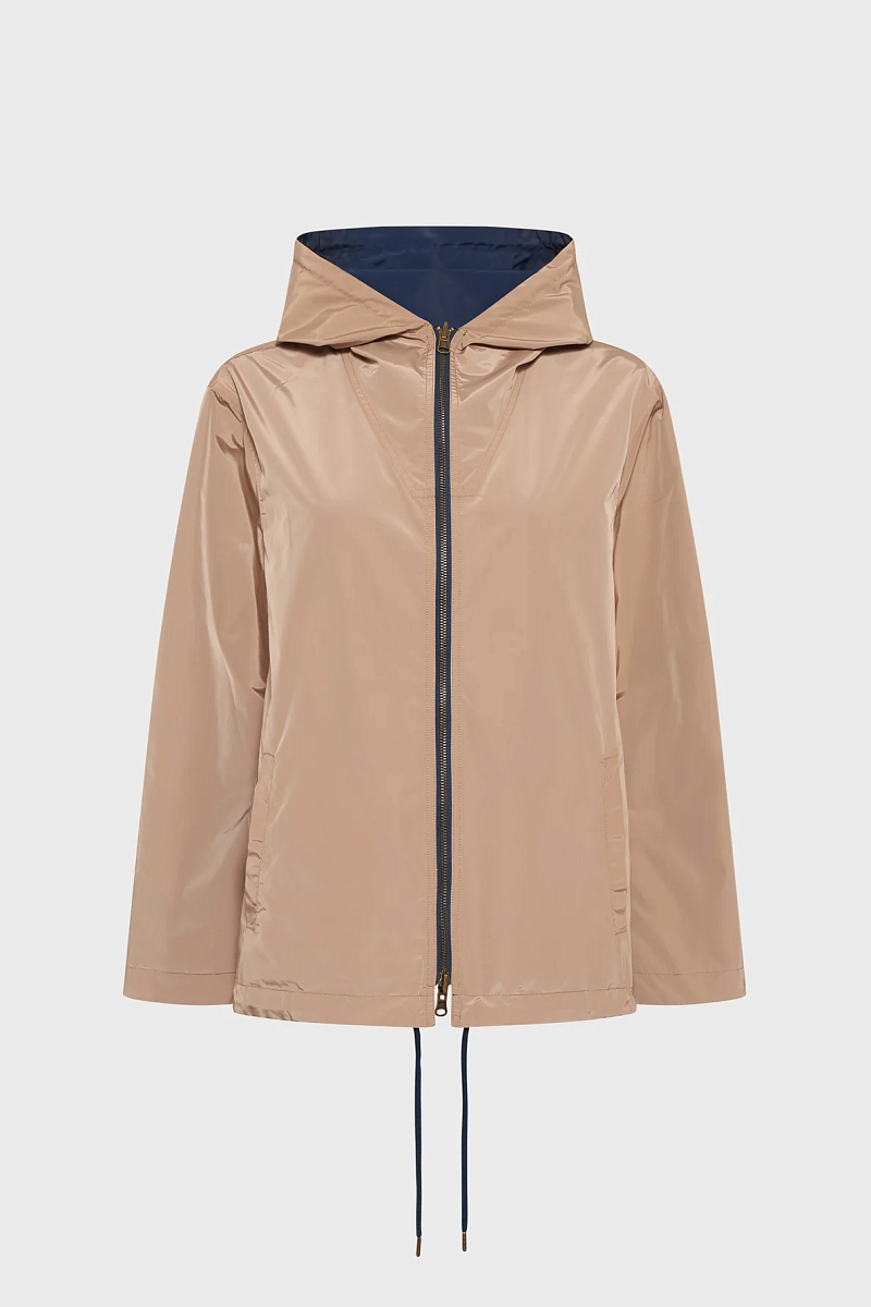 JORDANE - Бежевая укороченная двусторонняя парка с капюшоном