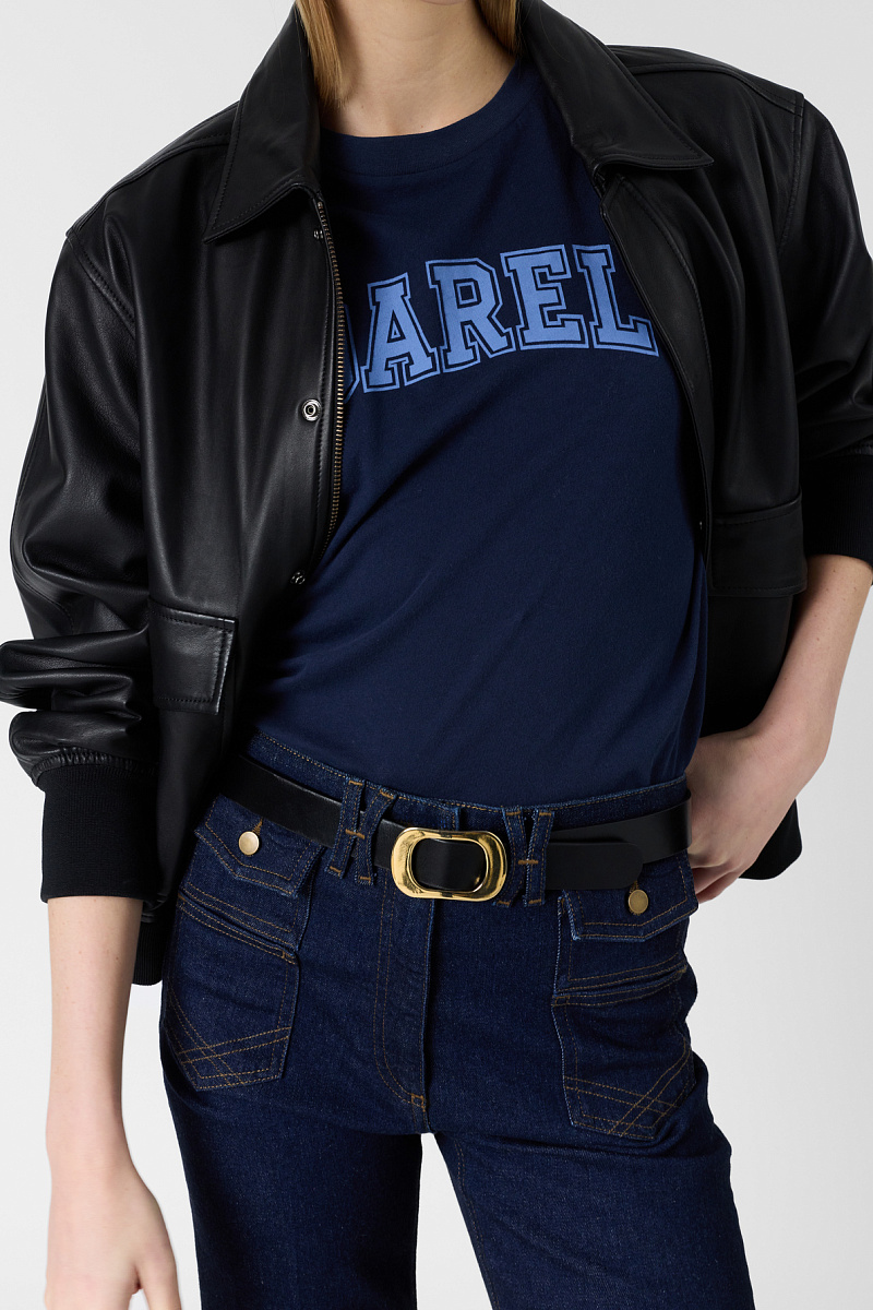 MELLY - Синяя футболка из хлопка с надписью