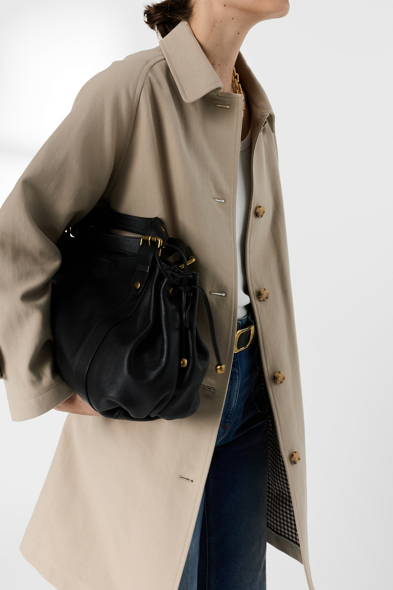 PARISA - Бежевый прямой тренч из хлопка