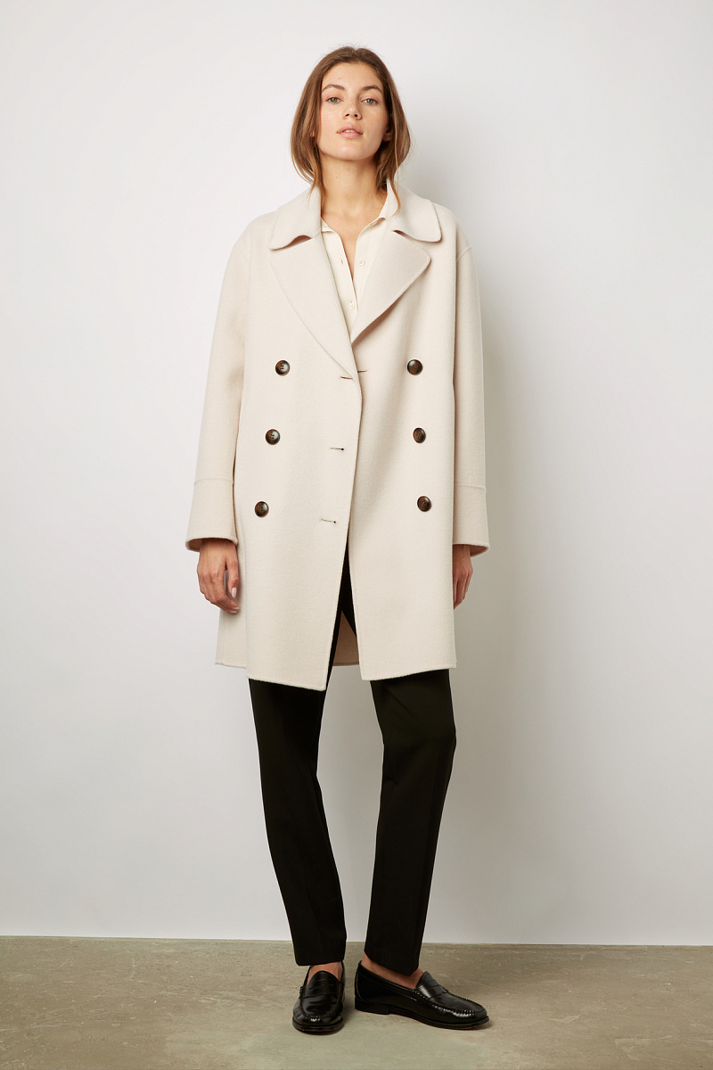 SATHEEN - Удлиненное пальто в маскулинном стиле из шерсти