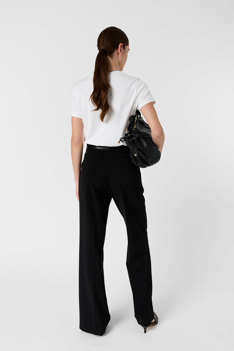 MAVIE - Белая футболка из хлопка с черными элеменами