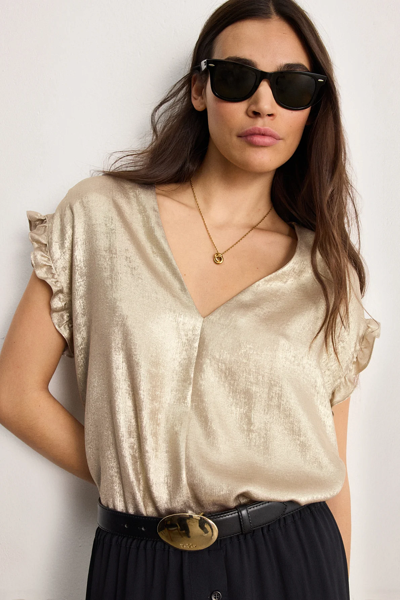 CIA - Золотистый топ с оборками