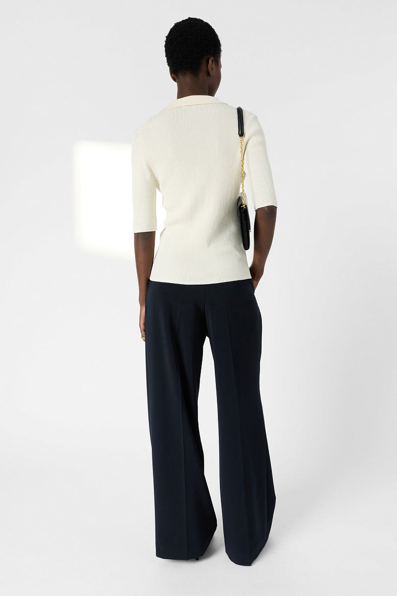 LOUIZA - Белый ребристый жилет с воротником-поло