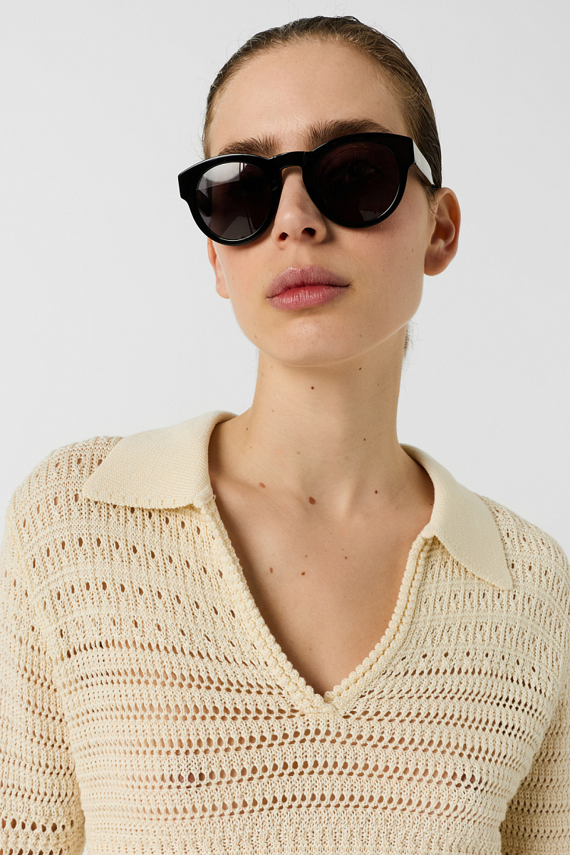 LAYLA - Бежевая вязаная поло-рубашка