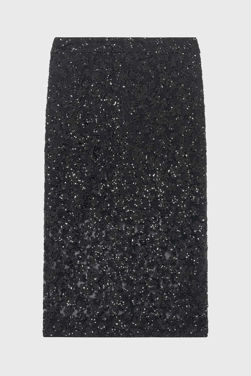BLANCHE - Юбка-миди с пайетками в виде цветов