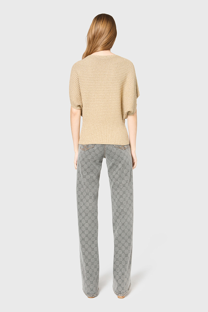 JENA - Джемпер в рубчик с короткими рукавами