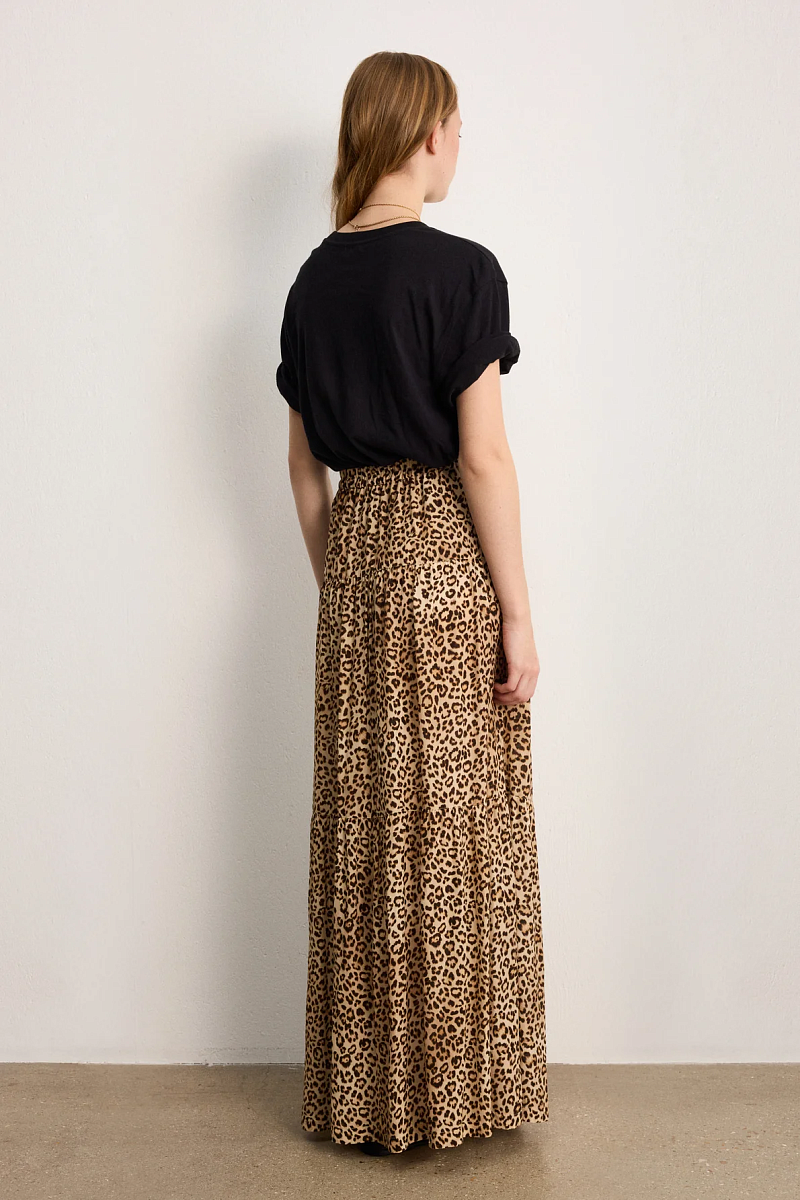 NAYANA - Юбка длины макси с леопардовым принтом и пуговицами