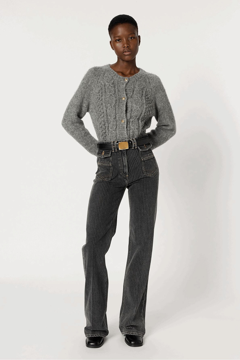 ELIANE - Кардиган крупной вязки с золотистыми пуговицами