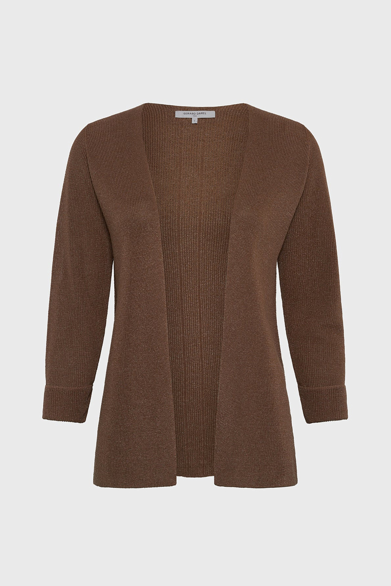 LORINA - Коричневый вязаный кардиган