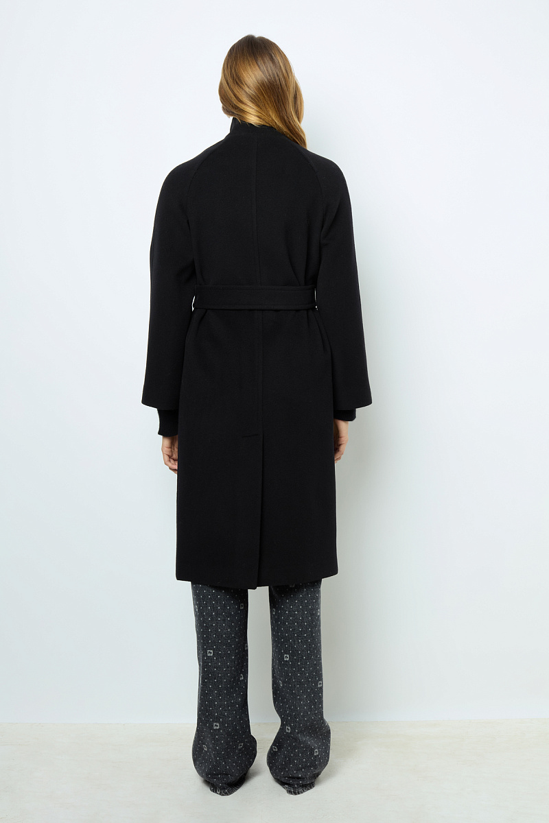 LOU - Длинное пальто с поясом и воротником-стойкой
