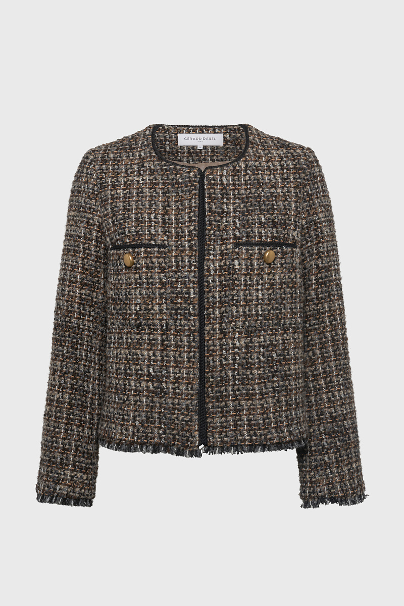 NOUR - Твидовый жакет в оттенках коричневого