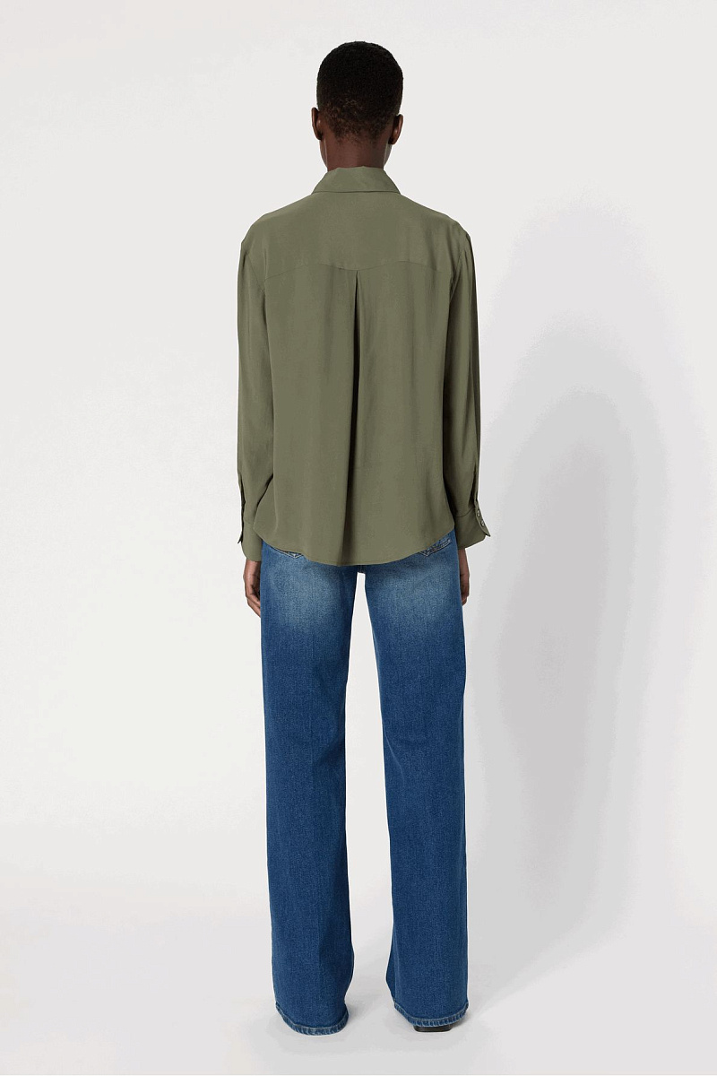 AGATHE - Блуза цвета хаки из мягкой смесовой ткани