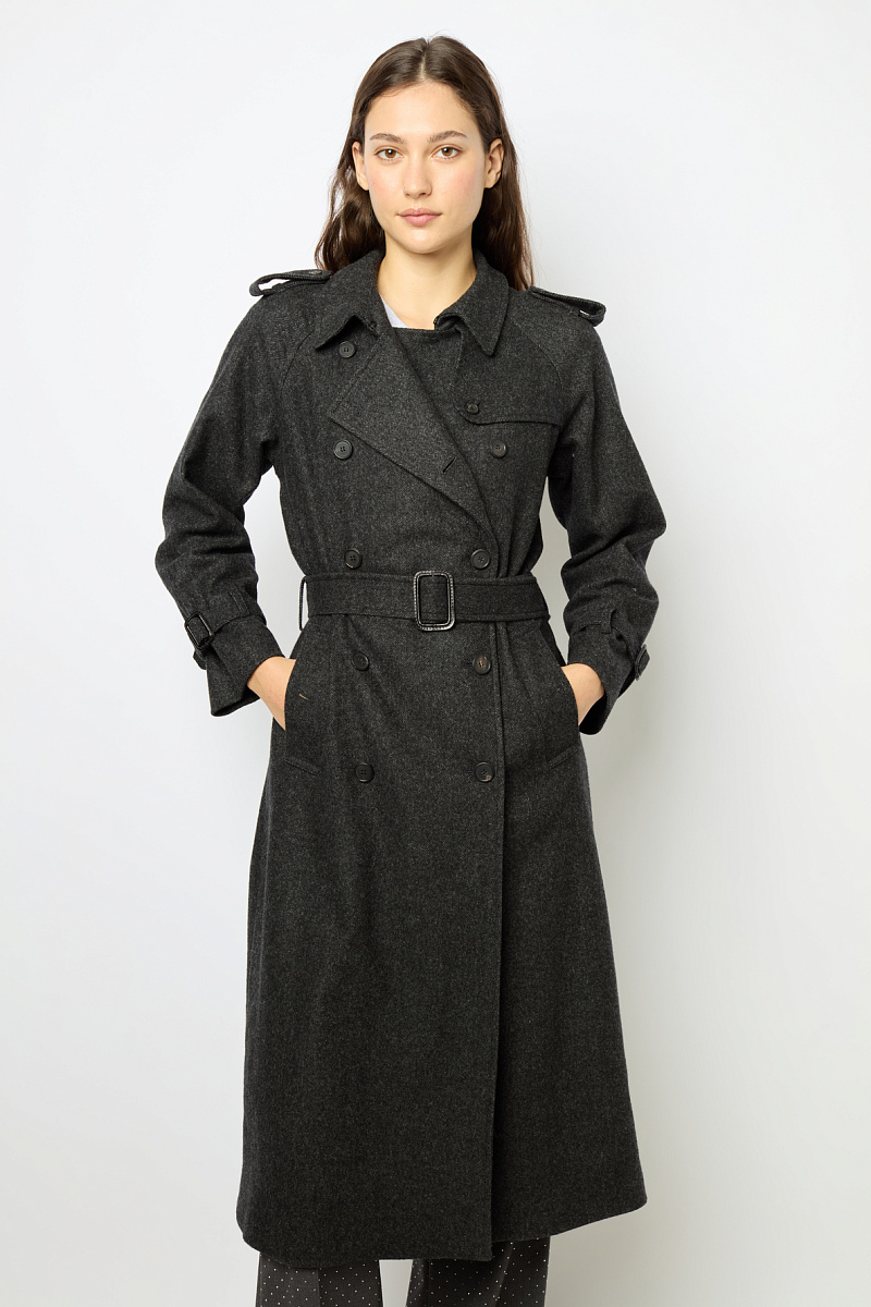 SERGE - Тренч с принтом "елочка"