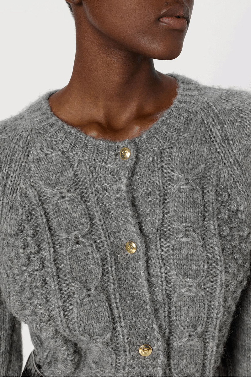ELIANE - Кардиган крупной вязки с золотистыми пуговицами